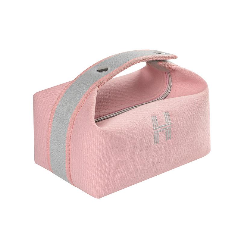 Ladies Portable Cosmetic Bag Fashion Canvas Waterproof Dustproof Washing Bag Simple Portable Storage Bag Makeup Pouch