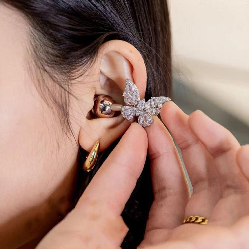 Schmetterling Glänzender Diamant Zirkon Kopfhörer Clip Design DIY Personalisierte Accessoires