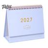 Monthly Organizer for Desk 2027 Calendar, Standing Flip Desktop Minimalist Gold Foil Cover Home Office Accessory Planner, Thick Paper Note Taking,