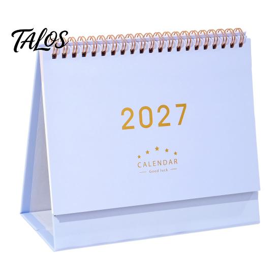 Monthly Organizer for Desk 2027 Calendar, Standing Flip Desktop Minimalist Gold Foil Cover Home Office Accessory Planner, Thick Paper Note Taking,