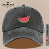 Pc Lebendiger Wassermelonenscheiben-Print Baseballkappe Unisex Used Vintage Snapback Verspieltes Muster Design Leicht Atmungsakt