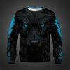 Trend Wolf Face Graphic Sweatshirt Fashion Autumn Long Sleeve 3D Animals Printed Pullovers Cool Streetwear Loose Mens Clothing