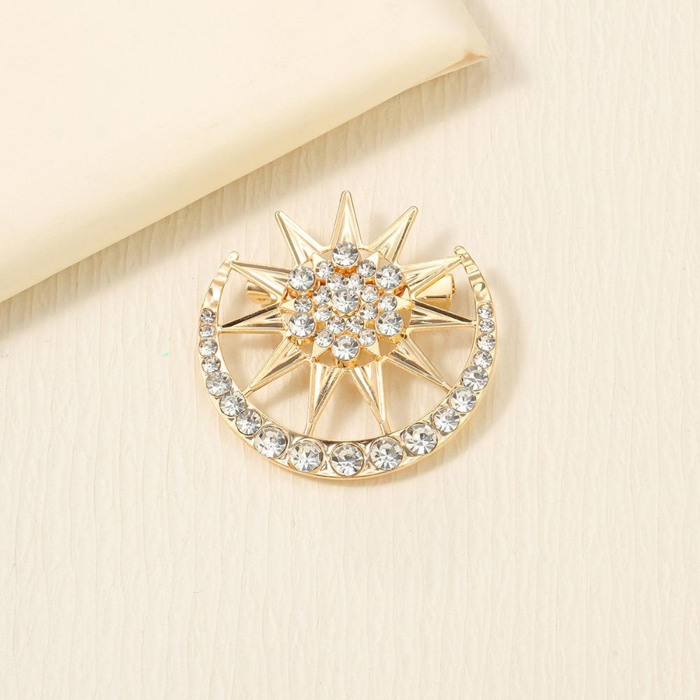 

Muslim Star Moon Brooch Universal Diamond Alloy Brooch Trendy and All-match Clothes Backpack Scarf Accessories Brooches