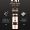 [i Cafilas][FK11] Portable French Press Coffee Pot Thermal Mug American 350ML Double Layer Insulation Outdoor Trave (Grounds and Water Are Separated)