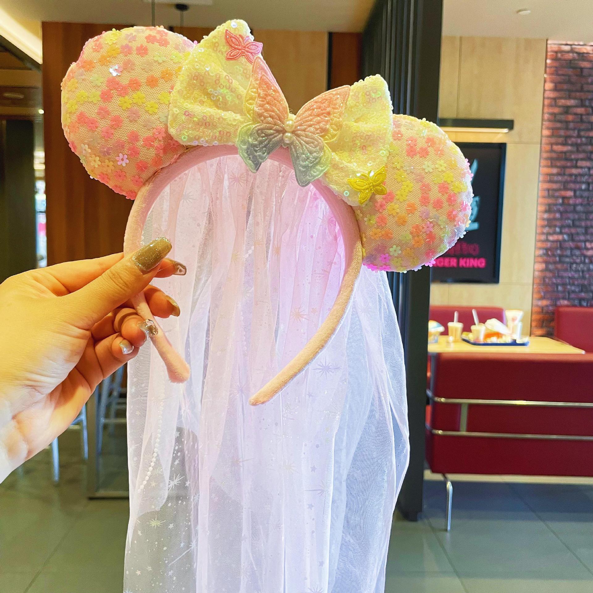 

Детская милая повязка на голову с Микки Маусом, повязка на голову для маленькой девочки, повязка на голову с героями мультфильмов, аксессуары для волос, ушки Минни, игровая площадка, наряд 12CM