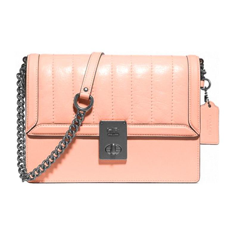 Coach Hutton 22 Minimalist Fashion Leather Shoulder Bag Women shoulder bag Pink 89066-V5S9W Basic Set (Bag+Dust Bag)