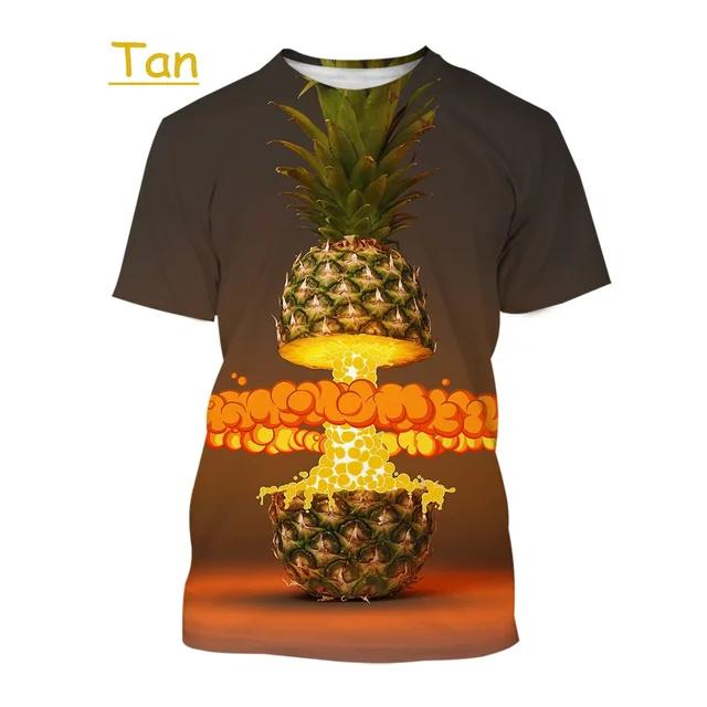 Pineapple Short Sleeved Funny Summer Round Neck Comfortable Fashionable Oversized Breathable Casual Men's Women's T-shirt