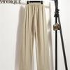 MODIQUE Vår Sommer Plus Size Ny Dame Løst Lang Lin Rett Bukser Joggebukser Dame Casual Basics Ankellange bukser med vidde ben