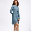 Johnature Dresses Fall Winter Women Knitted Long Sleeve Solid Color Slim Bottom Worn Fashion A-Line Render Dresses