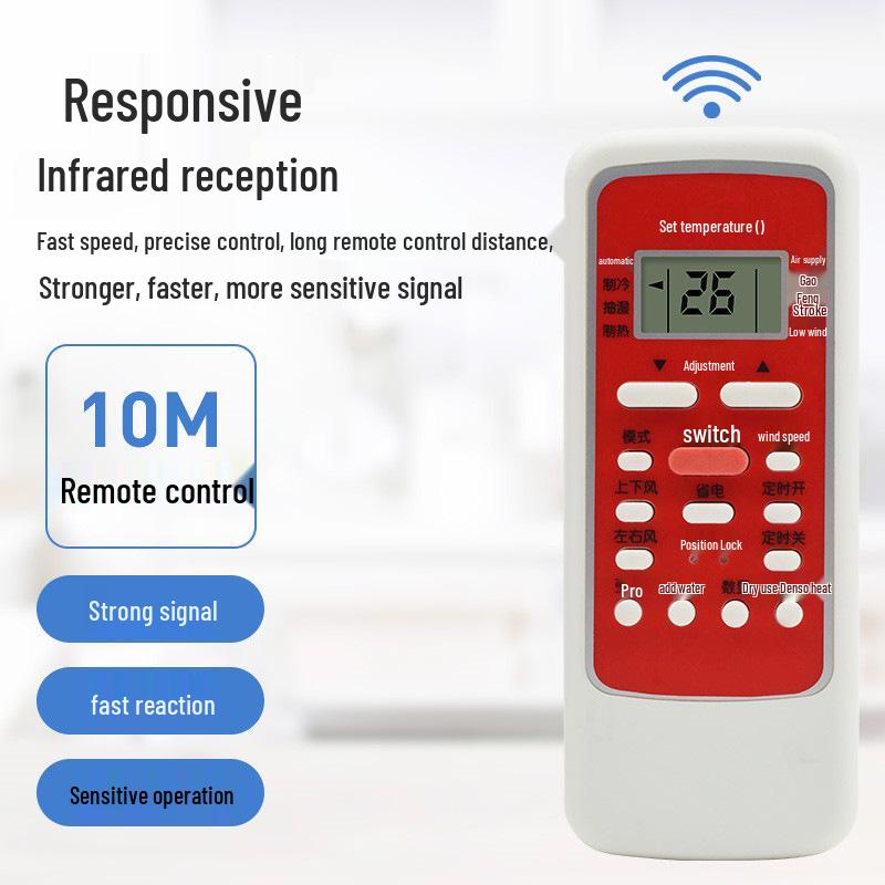 Universal Remote Control for Midea AC Models RN51C, RN51D, RN51E, RN51F/BGRN51