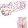 3 Stück Töpfchentrainingshosen - Weiche Baumwolle Niedliches Eulen-Fisch-Design Elastischer Bund für Jungen Mädchen Bequeme Windeln für Jugendliche