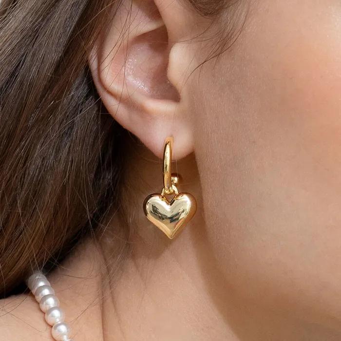 volume heart ring earrings (2colors)