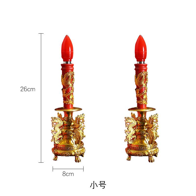 2 Pcs Holder Red Candle Simulated Candlestick Buddhist Hall and Buddhist Utensils Living Room Home Decoration
