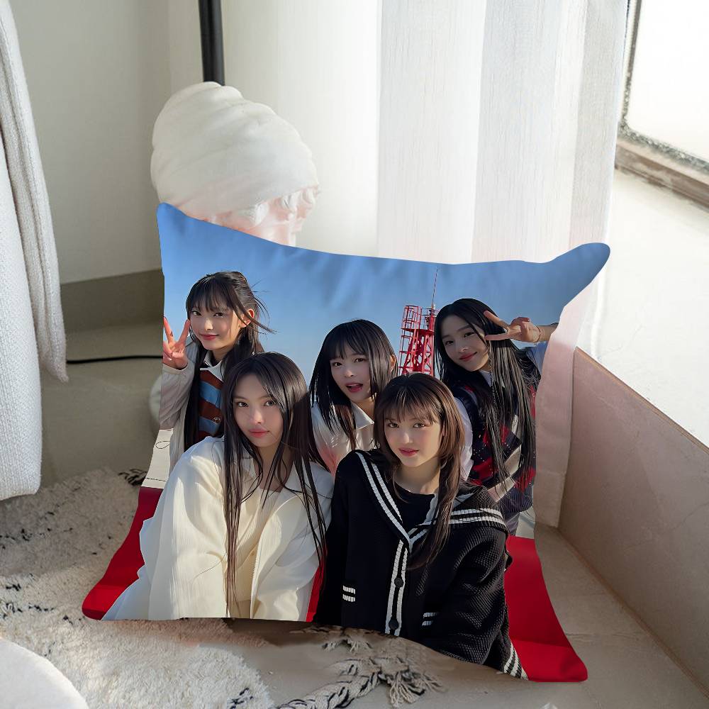 

Kpop N-New-jeans Персонализированная наволочка-пыльник для подушки Спальня Детская вечеринка Украшение Наволочка День рождения Детский подарок 16x16in 40x40cm