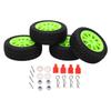 4PCS 75mm Rubber Tires Wheels Plastic Rims for Wltoys 144001 1 14 RC Off Road Vehicle