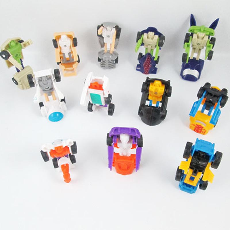 12Pcs/bag Funny Transformation Robot Car Toy Models Kids Mini Transforming Toy Car Children s Puzzle Toys Boys Birthday Fun Gift