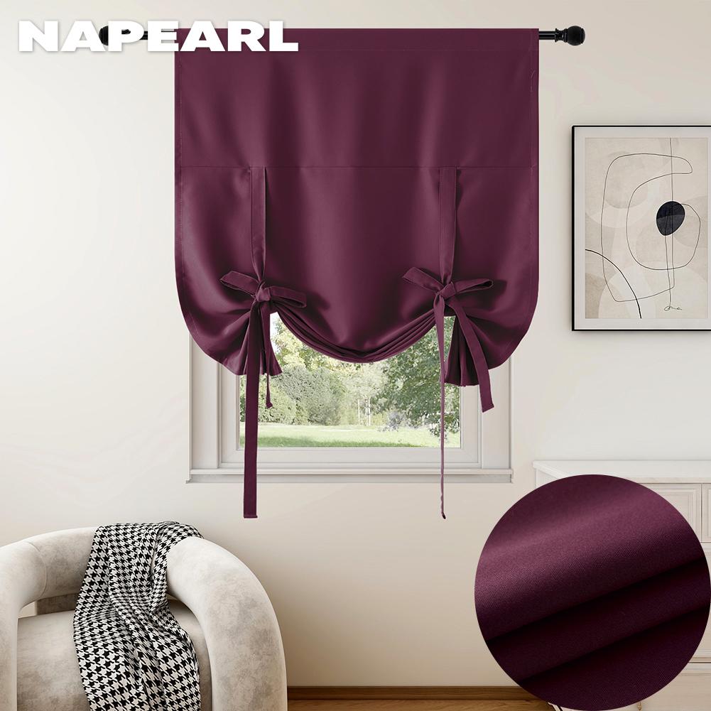 1PC NAPEARL Módní a minimalistický jednobarevný polyesterový vláknitý závěs s krátkým závěsem Dekorativní závěs kuchyňských dvířek