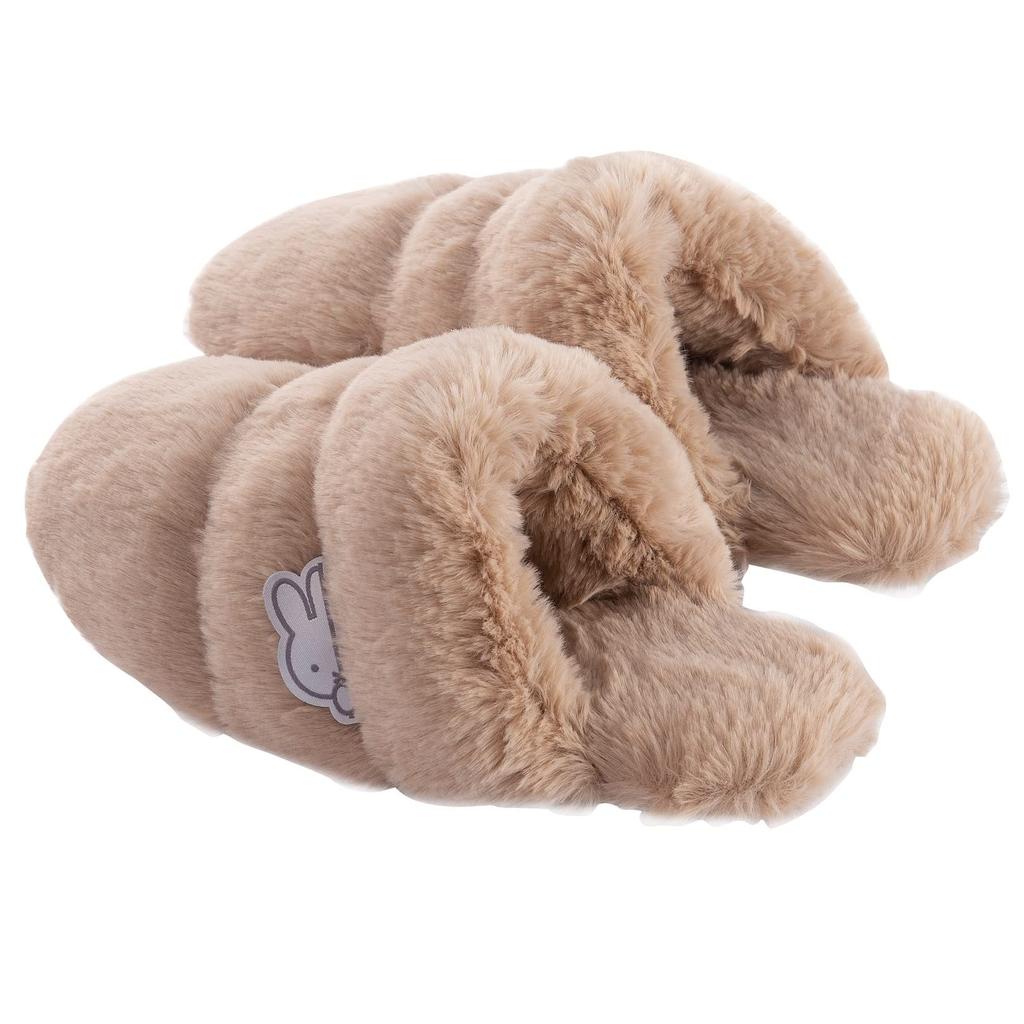 Senko Boappa Miffy Slippers, Beige, Medium, Approx. 21-23cm