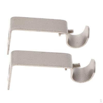 Set mit 2 verstellbaren Gardinenstangenhalterungen für Fenstervorhänge für 15,8 mm Stangen, robust – Silber