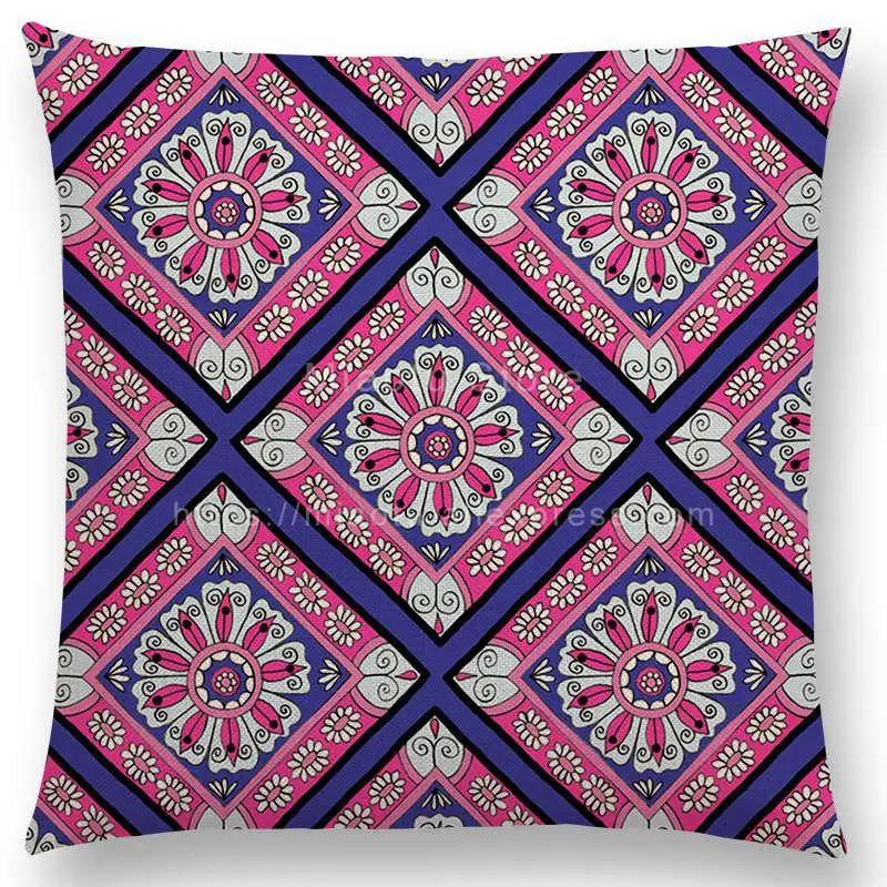 Neuheiten Boho Bunt Sonnenaufgang Regenbogen Diamantblumen Blüte Paisley Blumenmuster Mandalas Drucke Kissenbezug Kissen