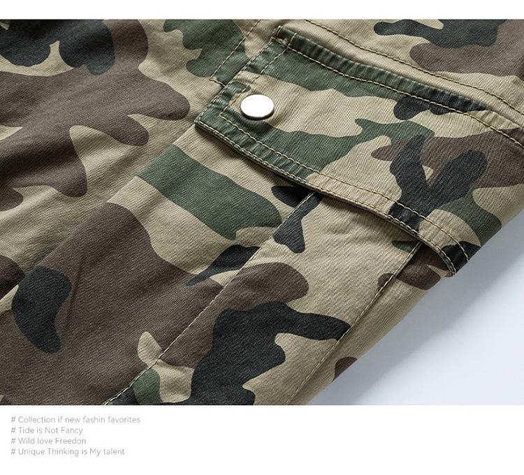 Men's Summer Camouflage Multi-Pocket Retro Workwear Shorts A079