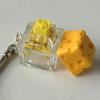 Cute Cheese Key Chain Keyboard Stress Relief Fidget Button Cheese Keycap Fidget Clicker Keychain Keyboard Finger Toys Decoration