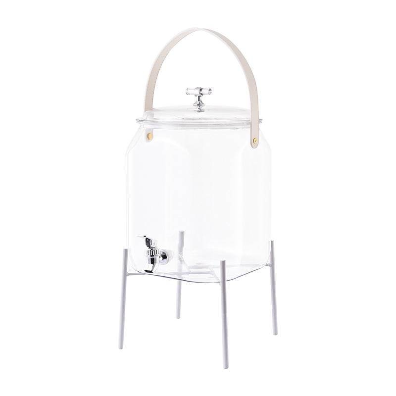 Square Cold Water Kettle with Faucet for Lemon, Tea, Juice, Wine, Multifunctional Beverage Container