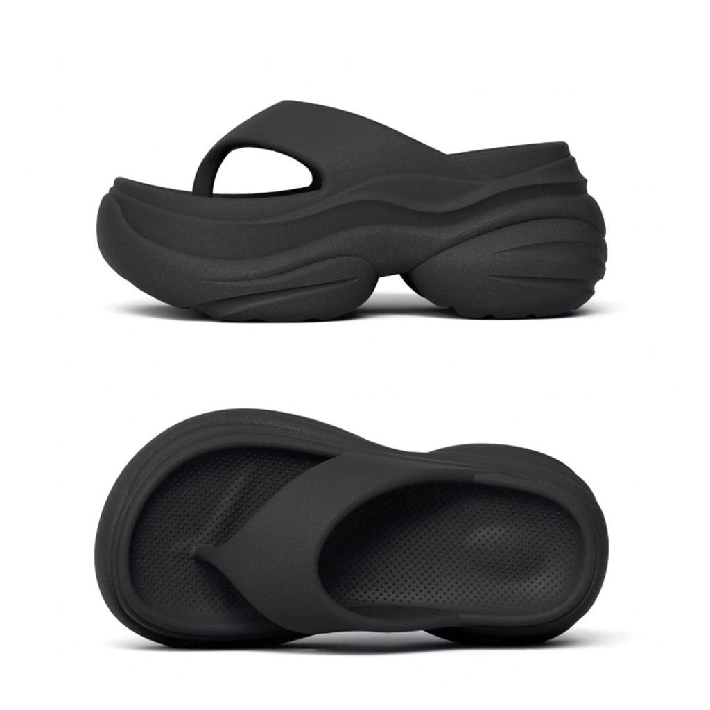 Damen Zehensteg-Plateau-Flip-Flops Sommer Leichte Weiche Sohle EVA-Slipper für Damen Dicke Sohle Rutschfest Strandschuhe Pantoletten