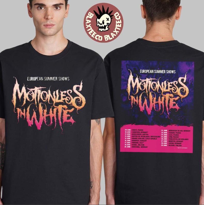

Motionless In White European Summer Shows 2025 Tour Dates Two Sided T-Shirt Unisex T-Shirt XXXXL