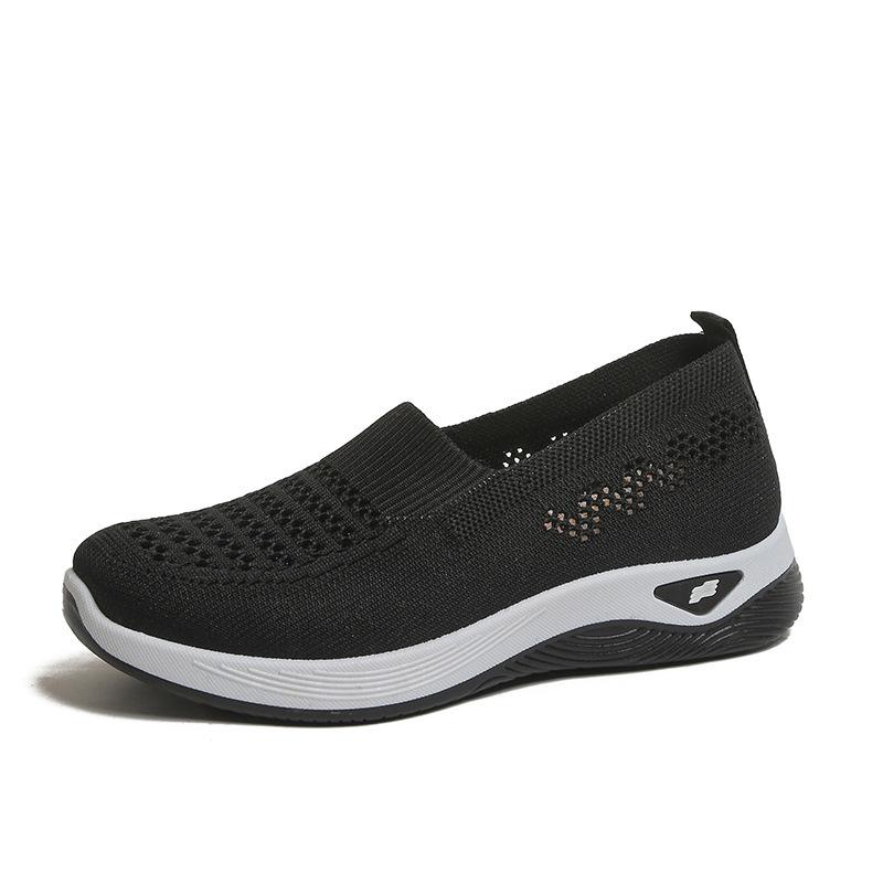 New Fly-woven Breathable Casual Shoes Cloth Shoes Flat-soled Single Shoes