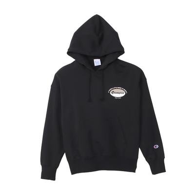 Parka Long Sleeve COTTON USA Graphic Logo Print Hooded Sweatshirt Basic Black L [Champion] CW-Y105 Women's