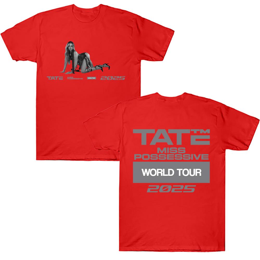 Tate McRae Miss Possessive 2025 World Tour Tee Men Women Clothes Cotton Short Sleeve T-shirts Summer T Shirt Y2K Tops Fans Gift