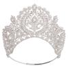 Baroque Round High Diadem Bridal Crown Pageant Miss Tiaras Headdress Bride Wedding Dress Hair Jewelry Accessories