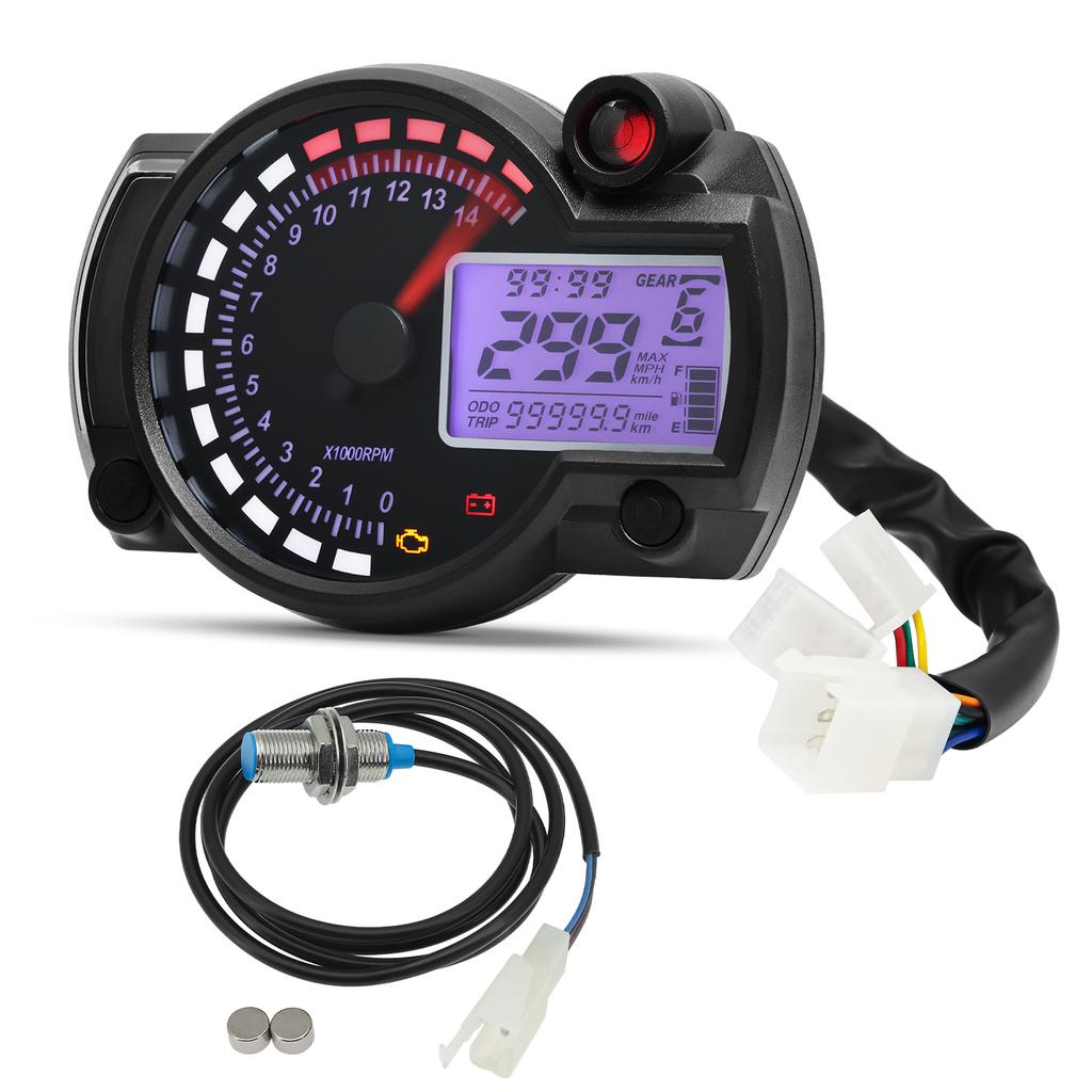 Universal Digital Motorcycle Speedometer 7 Colors Auto LCD Digital Odometer Dirt Pit Bike Gauge Moto Dashboard Meter