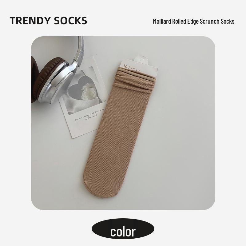 Women's Pure Cotton Socks: Spring/Summer, Thin/Thick, Solid Colors, Medium Tube, Oxygen Cotton, Long Confinement Socks.