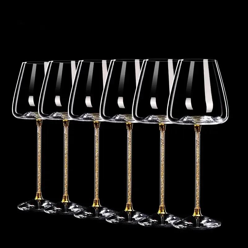 Diamond Crystal Wine Glass Set, Grape Decanter, Family Gathering Party Drinking Utensils, Champagne Glasses, Wine Accessories