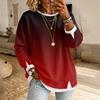 Women's Casual Two-Piece Gradient Print Long Sleeve Neck Pullover Top