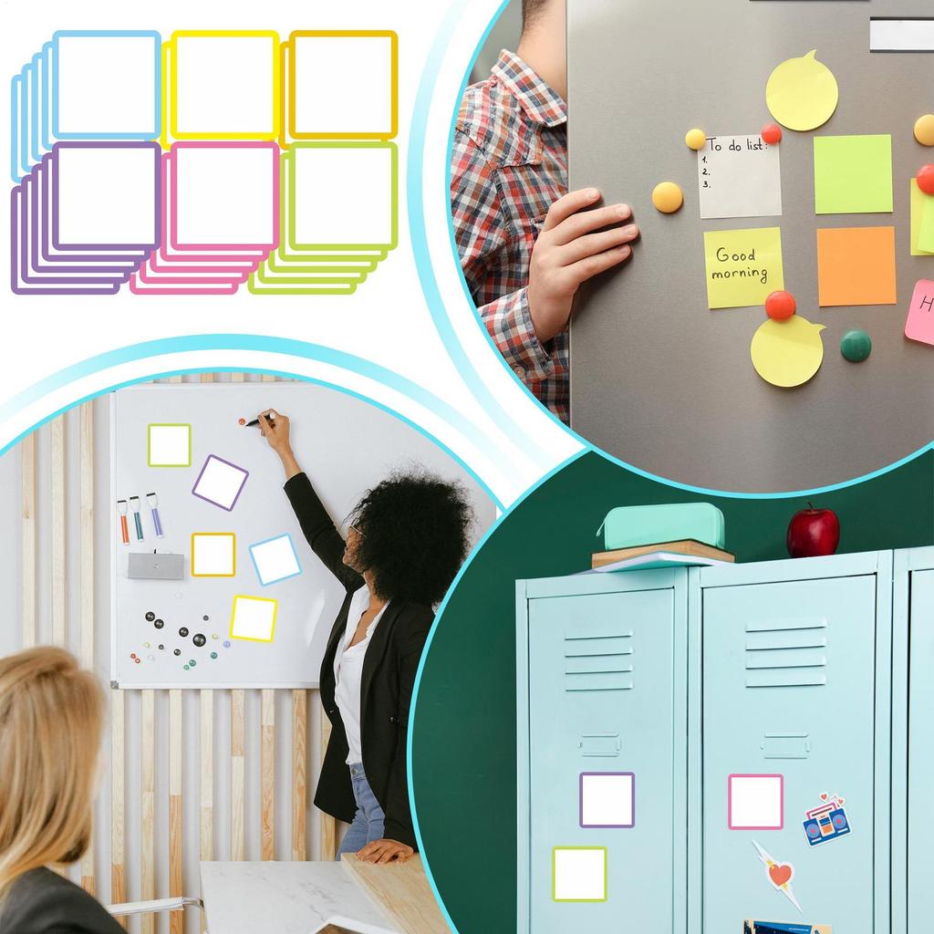 Magnetic Fridge Shopping List Notepad with Colorful Border 30 Sheets Per Pad Easy-To-Use Space-Saving Perfect for Grocery Lists