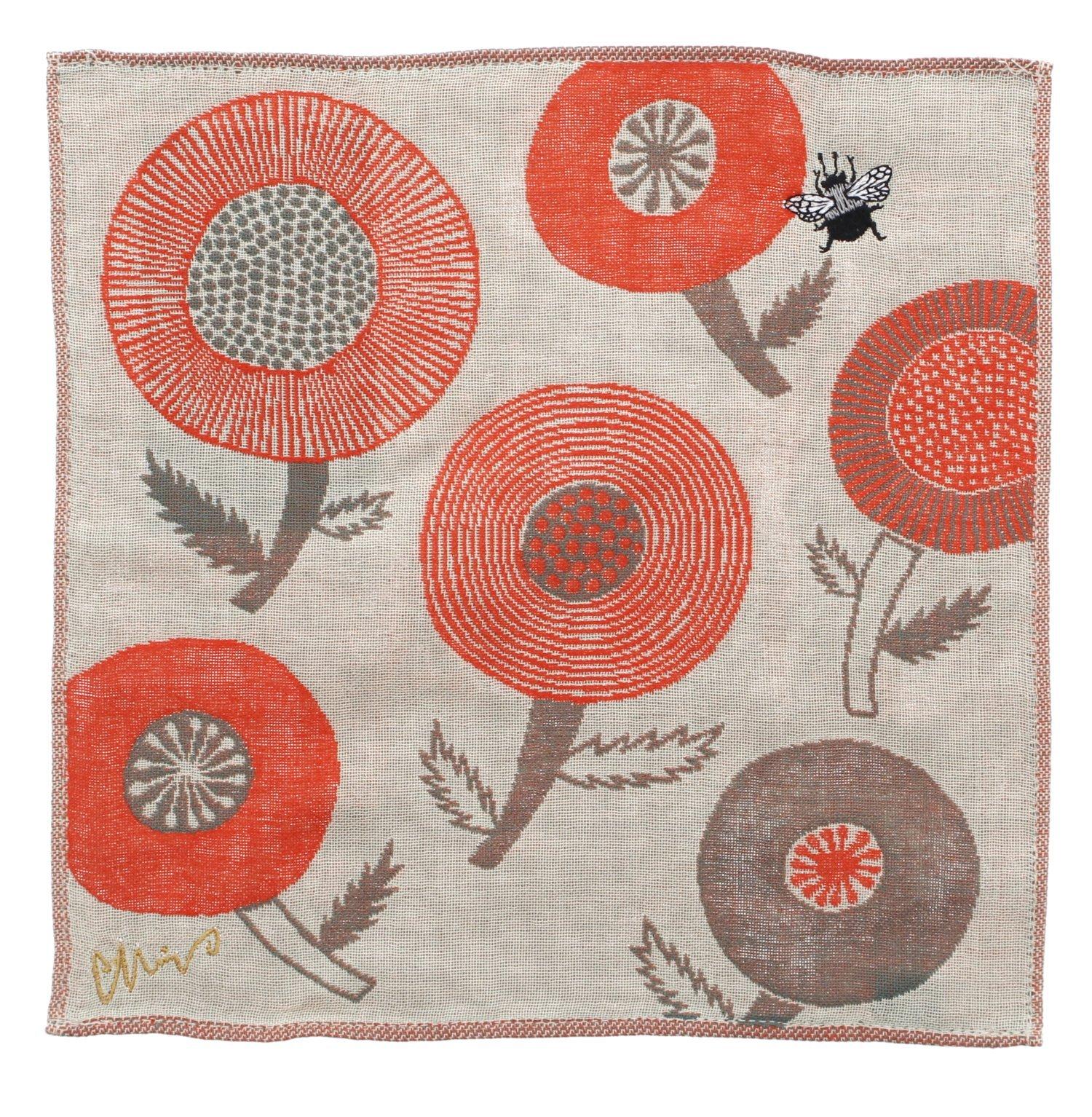 

Kusubashi Mon Ori morita MiW Gauze Bumblebee 25x25cm Handkerchief, Pattern, Beige, A-64794-86-BE,