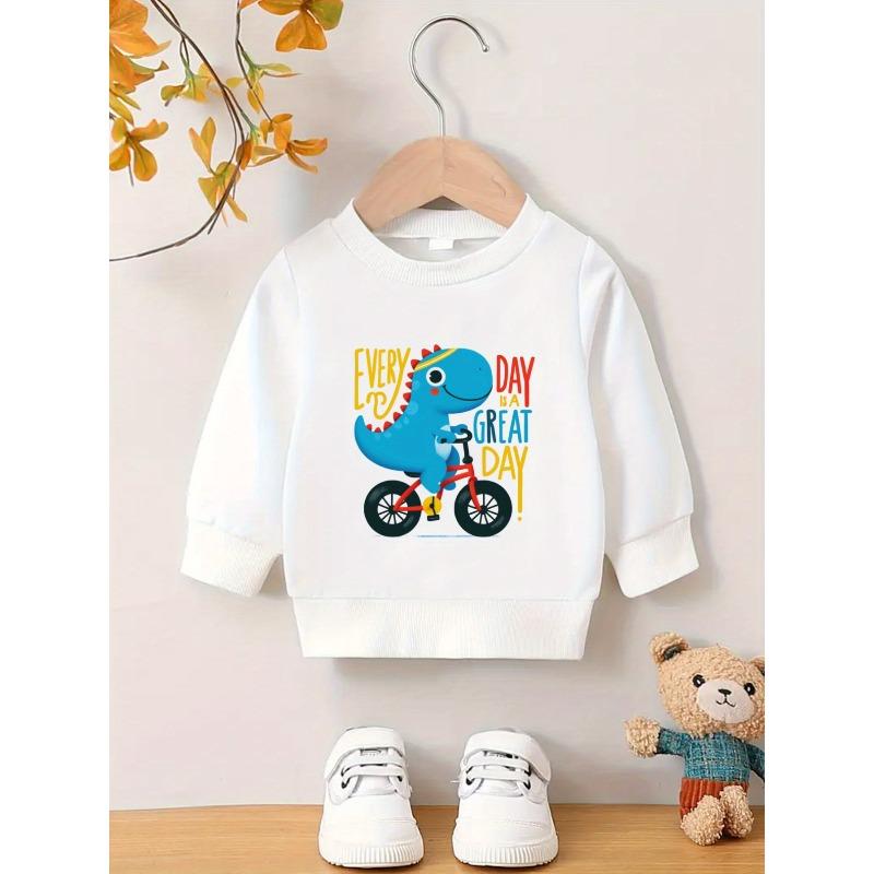 European Size Cartoon Print Pattern, Comfortable Spring and Autumn Baby Thin Round-neck Sweatshirt for 0-3 Year Old Male Infants