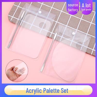 Transparente Acryl-Make-up- und Nagelkunst-Paletten-Set mit Mischstäbchen