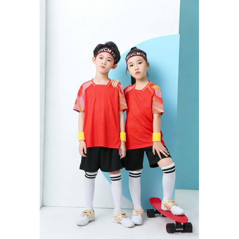 Kids Quick-Dry Badminton Set Short Sleeve Sport Jersey Unisex Tennis Volleyball Training Outfit