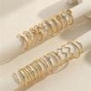 28 PCS Alloy Stackable Ring Set Shiny Rhinestone Heart Star Design Trendy Jewelry for Women Daily Wear Party Gift