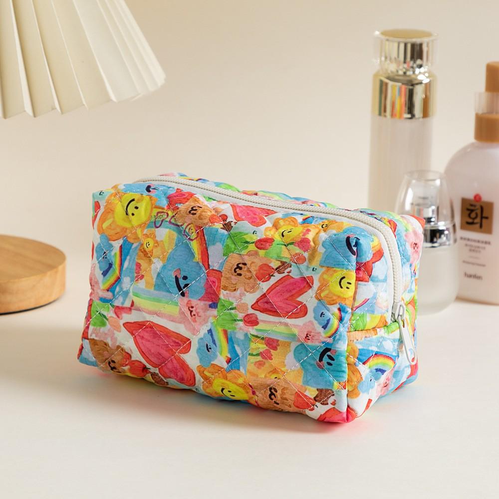 Damen Kosmetiktasche mit Blumenmuster | Lippenstift-, Kabel- und Geldbörsen-Organizer