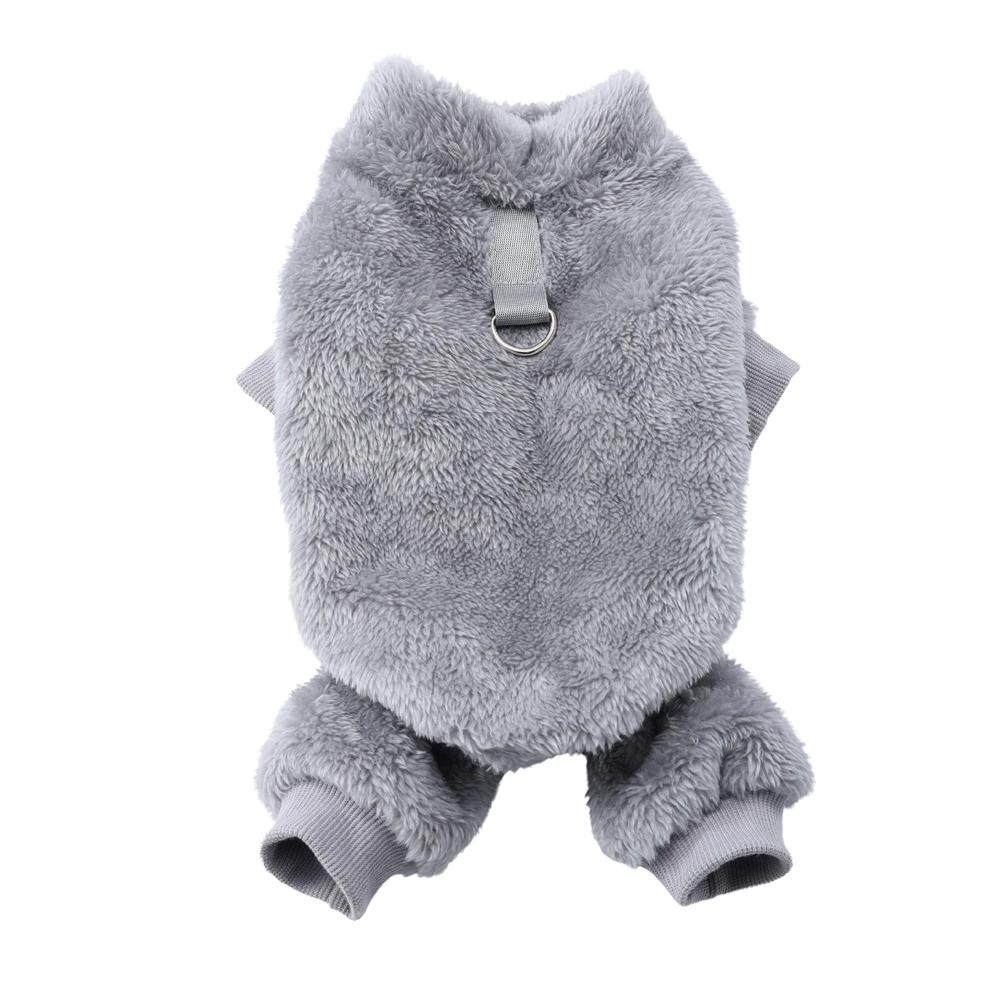 Windproof Winter Flannel Jumpsuit Jacket Coat for Small Dogs Puppy Chihuahua Bulldog Outfit with D Ring Pet Dog