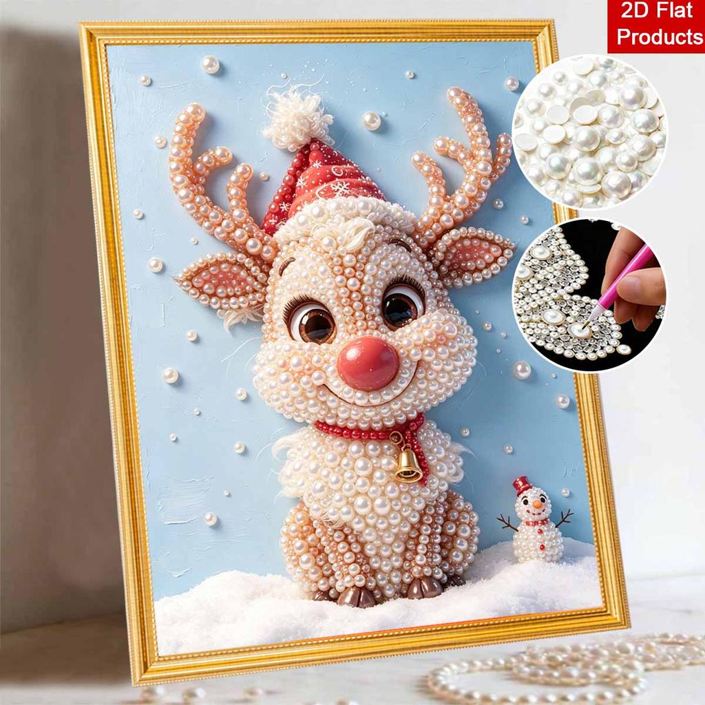 Christmas Reindeer Pearl Painting Kit Handmade DIY Home Decoration Painting