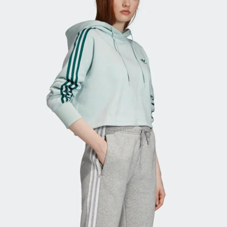 Adidas Originals Sweatshirts Women's Steam Green Hooded Moderate Regular (Unisex) Sweatshirts EJ9344