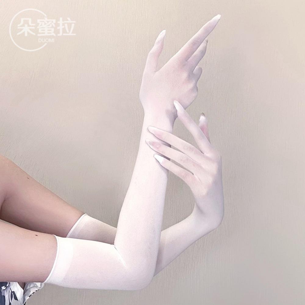 Ultra-thin Fun Seamless Anti-hook Finger Wedding Dress Etiquette Gloves Five-finger Gloves Long Sunscreen Women's Stockings Gloves