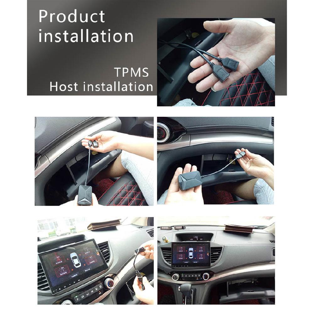 Car Tpms Usb Tire Pressure Monitor Alarm System 4 External Sensor For Android Car Dvd