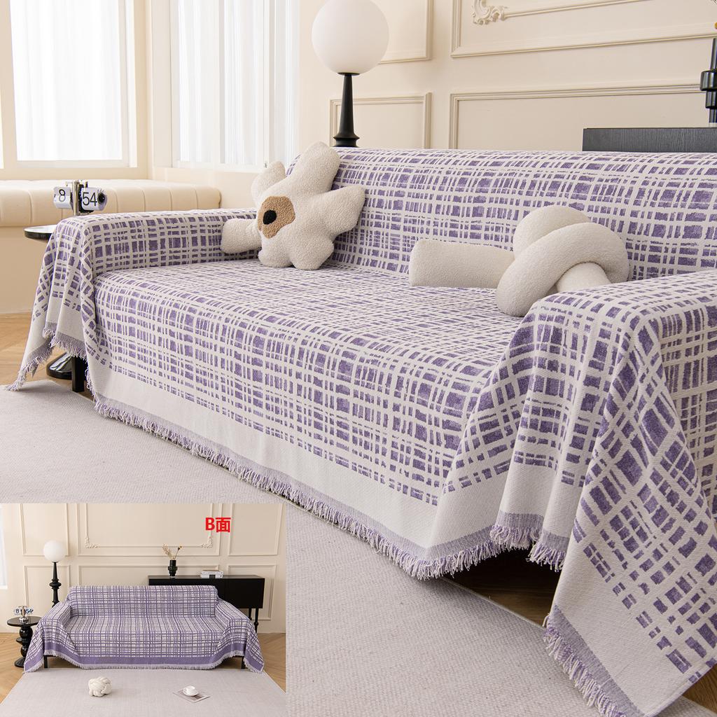 Geometric Checkered Sofa Cover Fabric All-season Universal Full Cover Sofa Cover
